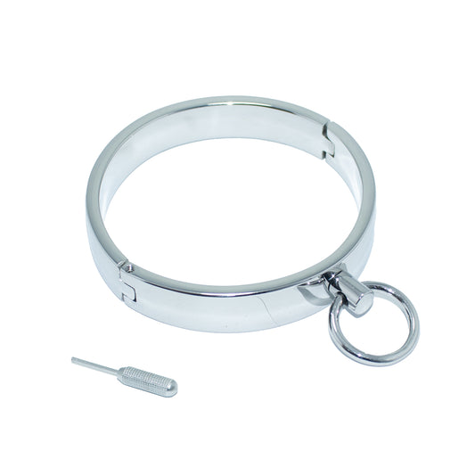 Flat Collar with O-Ring – Premium Stainless Steel BDSM Collar for Ultimate Dominance and Submission