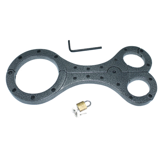 Heavy-Duty Aluminum BDSM Handcuffs – Textured Grey Restraints for Intense Bondage Play