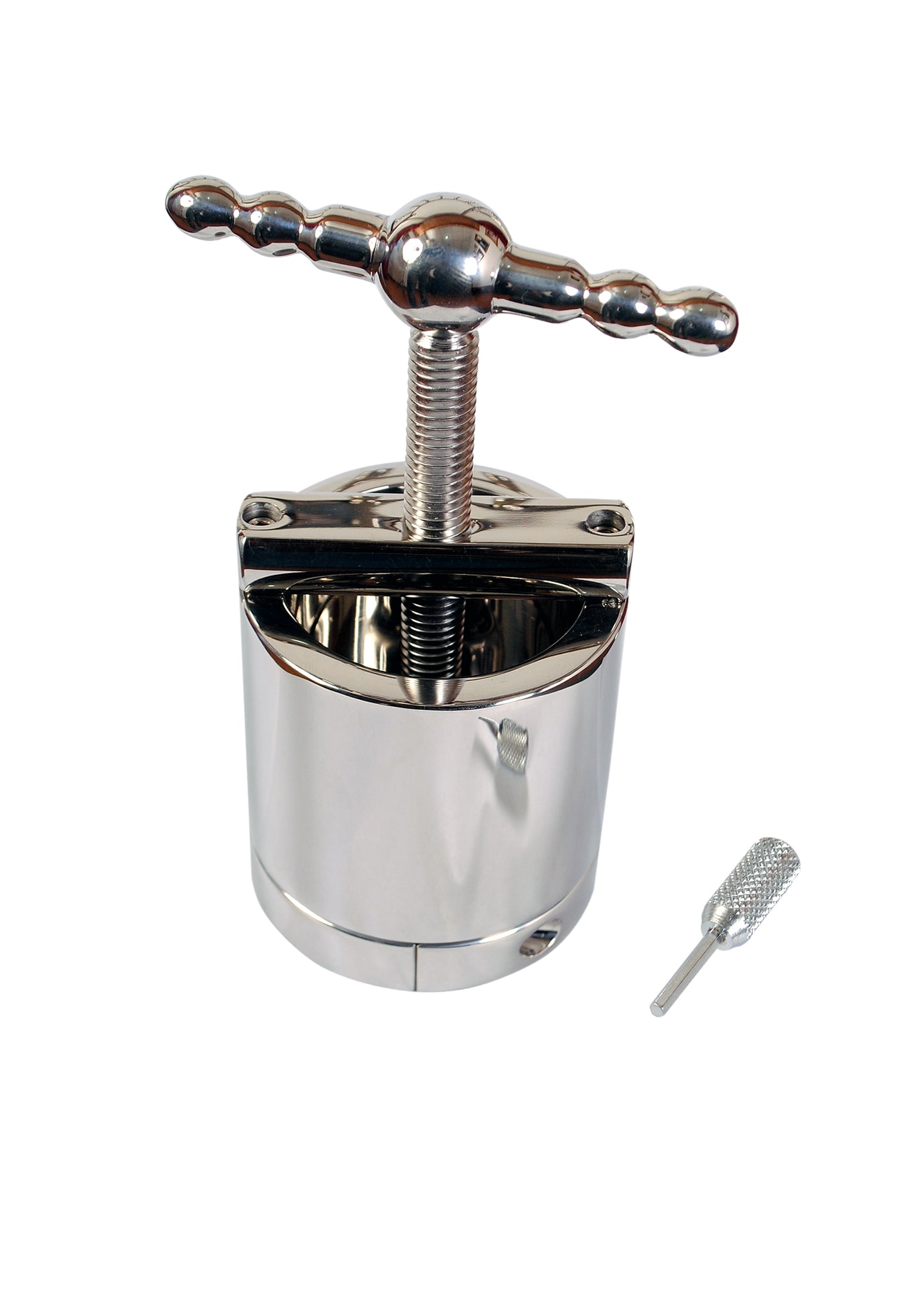 Stainless Steel Ball Flask and Crusher – Heavy-Duty Restraint for Intense Sensation and Control