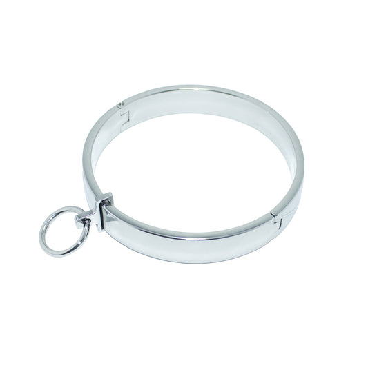 Removable Pendant Flat Collar – Elegant Stainless Steel BDSM Collar with Customizable Pendant Option