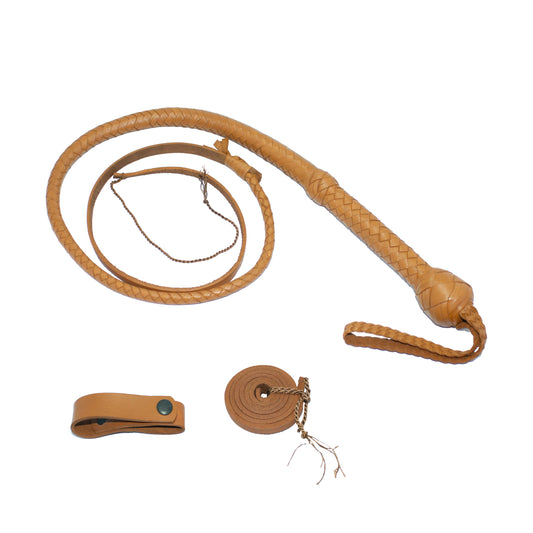 Premium Bull Whip - Genuine Kangaroo Leather, Long and Durable