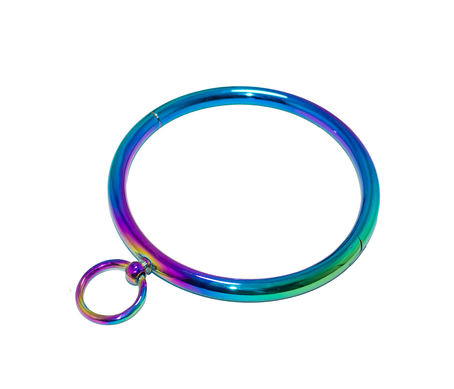 Stainless Steel Round Bar Slave Collar 10mm with O-Ring – Multicolor Edition for BDSM Play