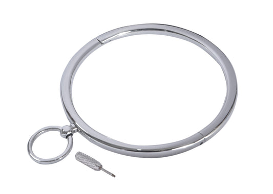 Premium Round Bar Collar with O Ring 10mm rod - Adjustable Metal Bondage Accessory