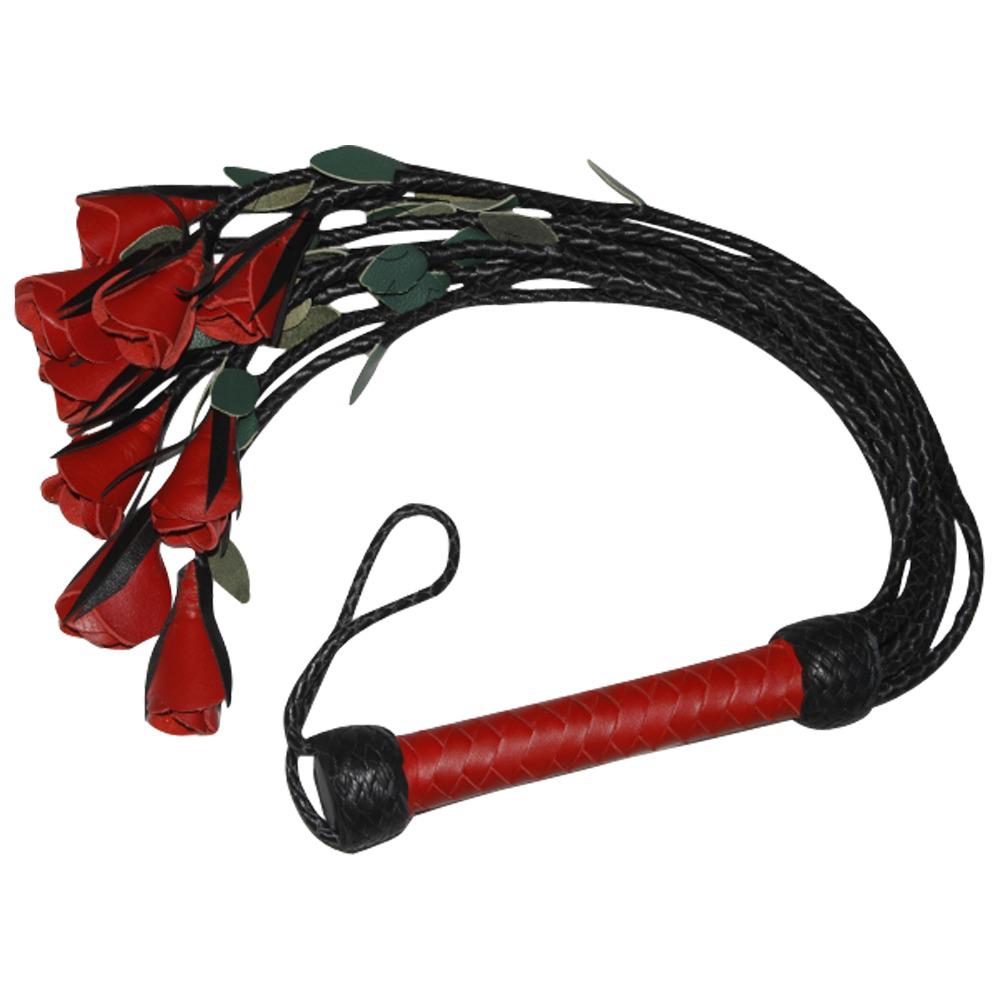 Rose Leather Flogger – Elegant Premium BDSM Impact Toy for Sensual Play