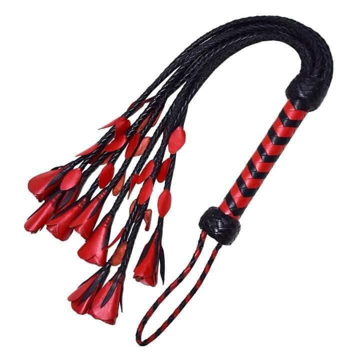 Rose Leather Flogger – Elegant Premium BDSM Impact Toy for Sensual Play