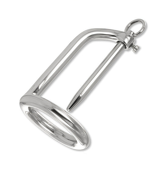 Ring Chastity with Urethral Stick – Stainless Steel Cock Cage for Urethral Play and Total Denial