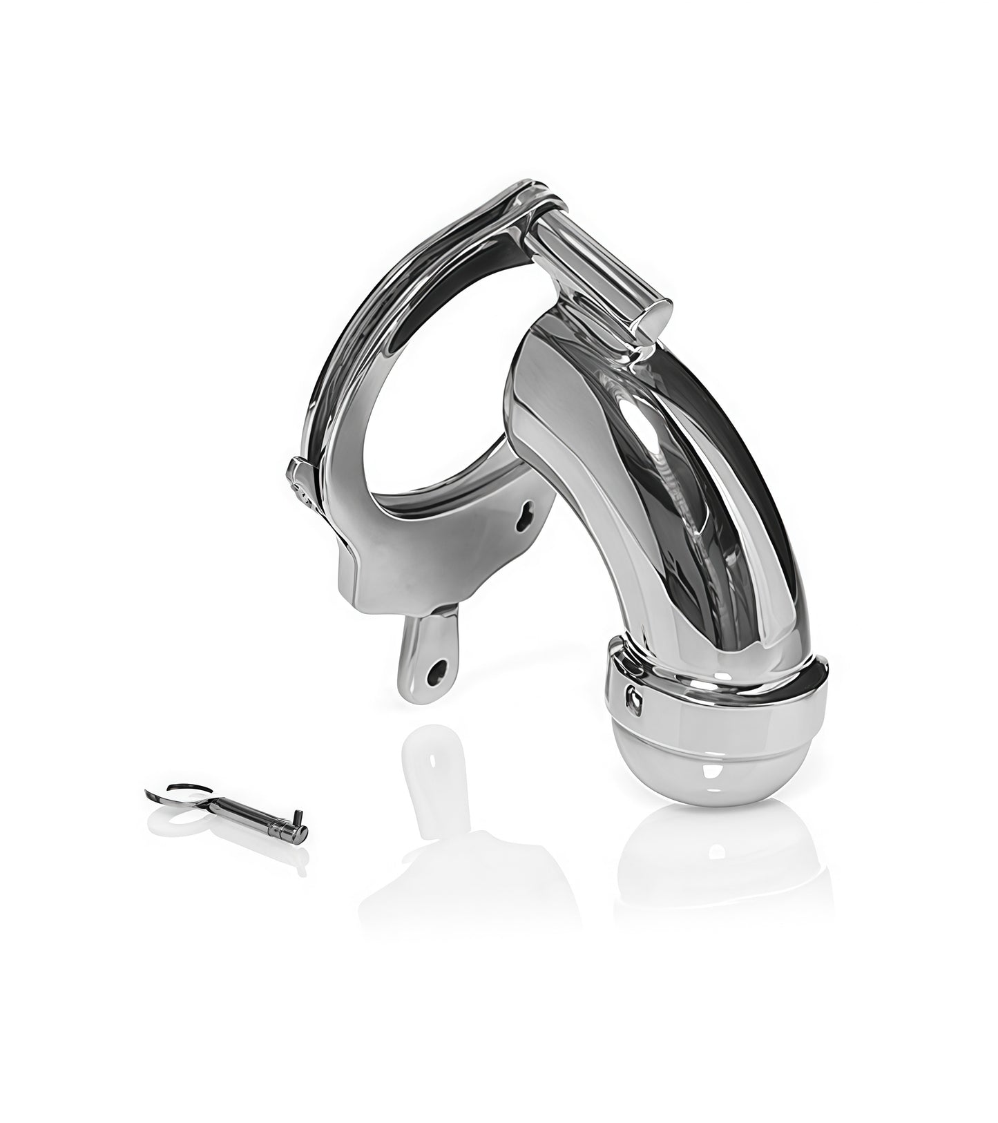 Chastity Cage with Closed Cuff – Full Lock Steel Cock Cage for Total Denial