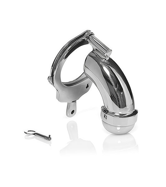 Chastity Cage with Closed Cuff – Full Lock Steel Cock Cage for Total Denial