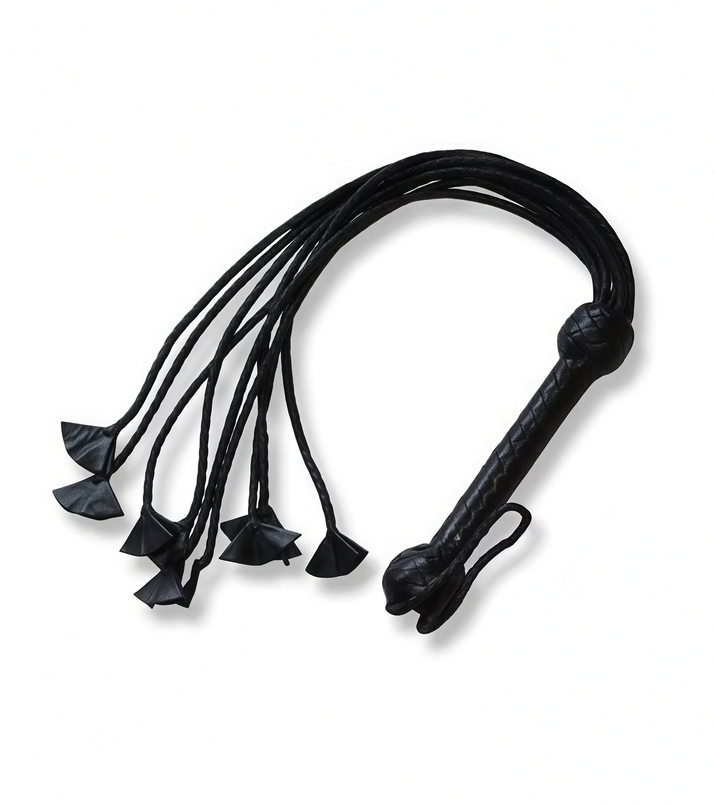 All-Black Petal Leather Flogger – Elegant Design with Bold Sensation
