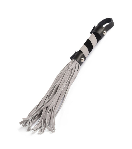 Grey Leather Flogger – Sleek, Subtle, and Built for Control
