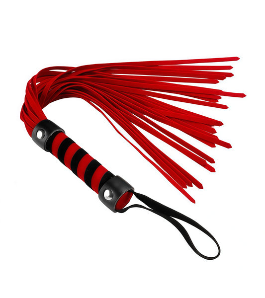 Red Leather Flogger – Striking Falls for Sensual or Intense Impact