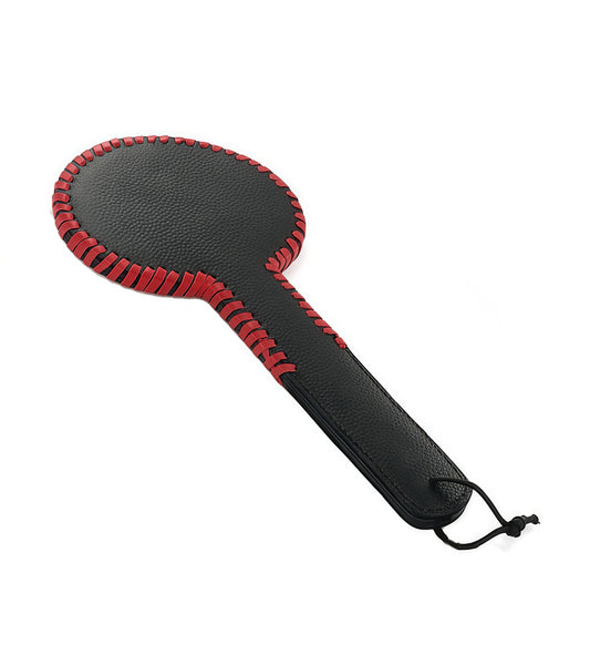 Circular Heavy Grain Leather Paddle – Round Impact Tool with Deep, Weighted Feel